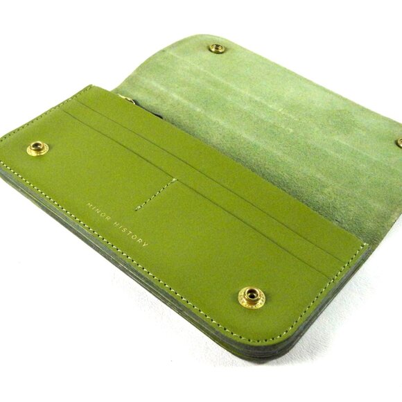Minor History Ledger Wallet 2.0 Green Leather with Brass Snap - Barbera - Picture 9 of 11